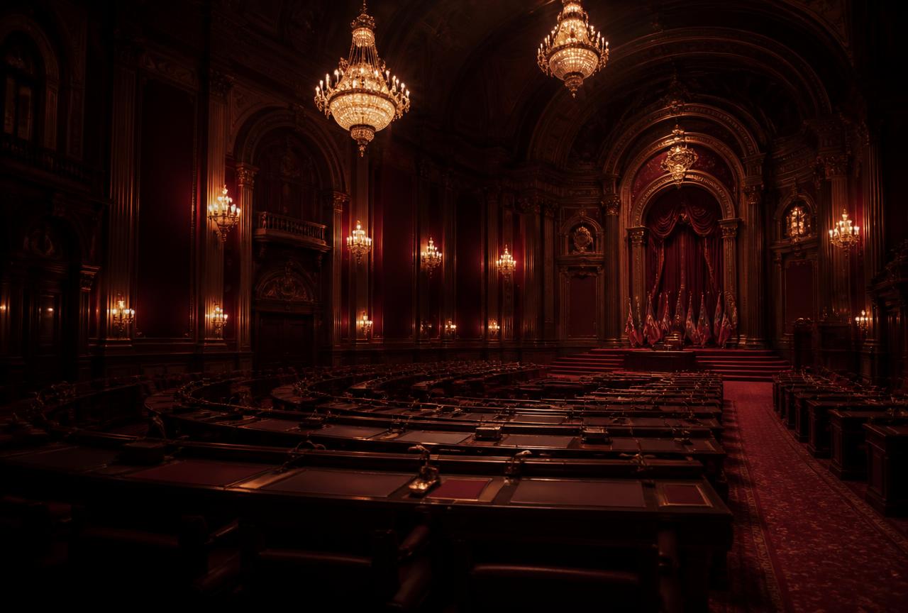 A diplomatic assembly hall